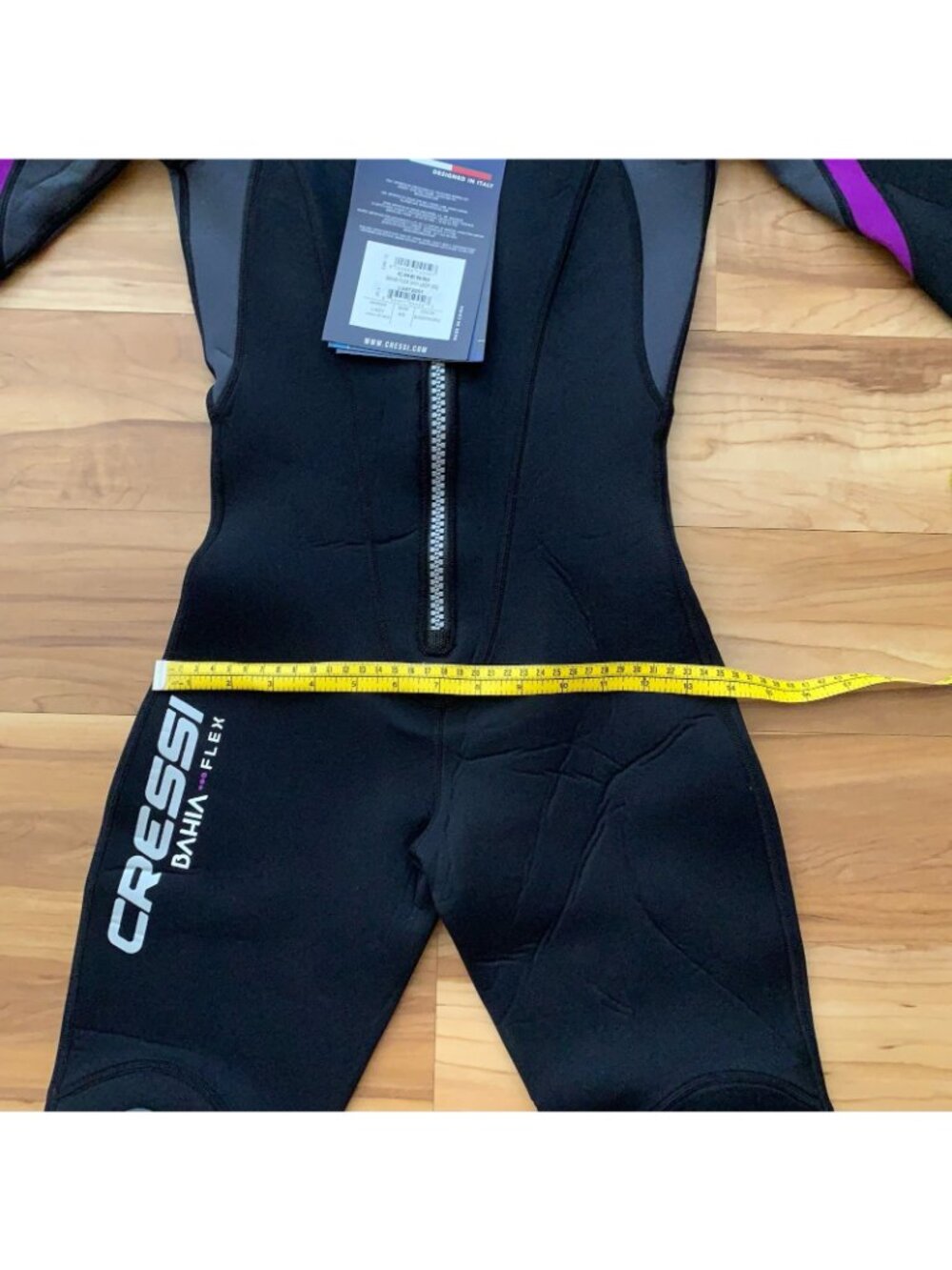 Cressi Bahia Flex 3mm Lady Size XS Black Purple One Piece Full Wetsuit NWT - Picture 15 of 16